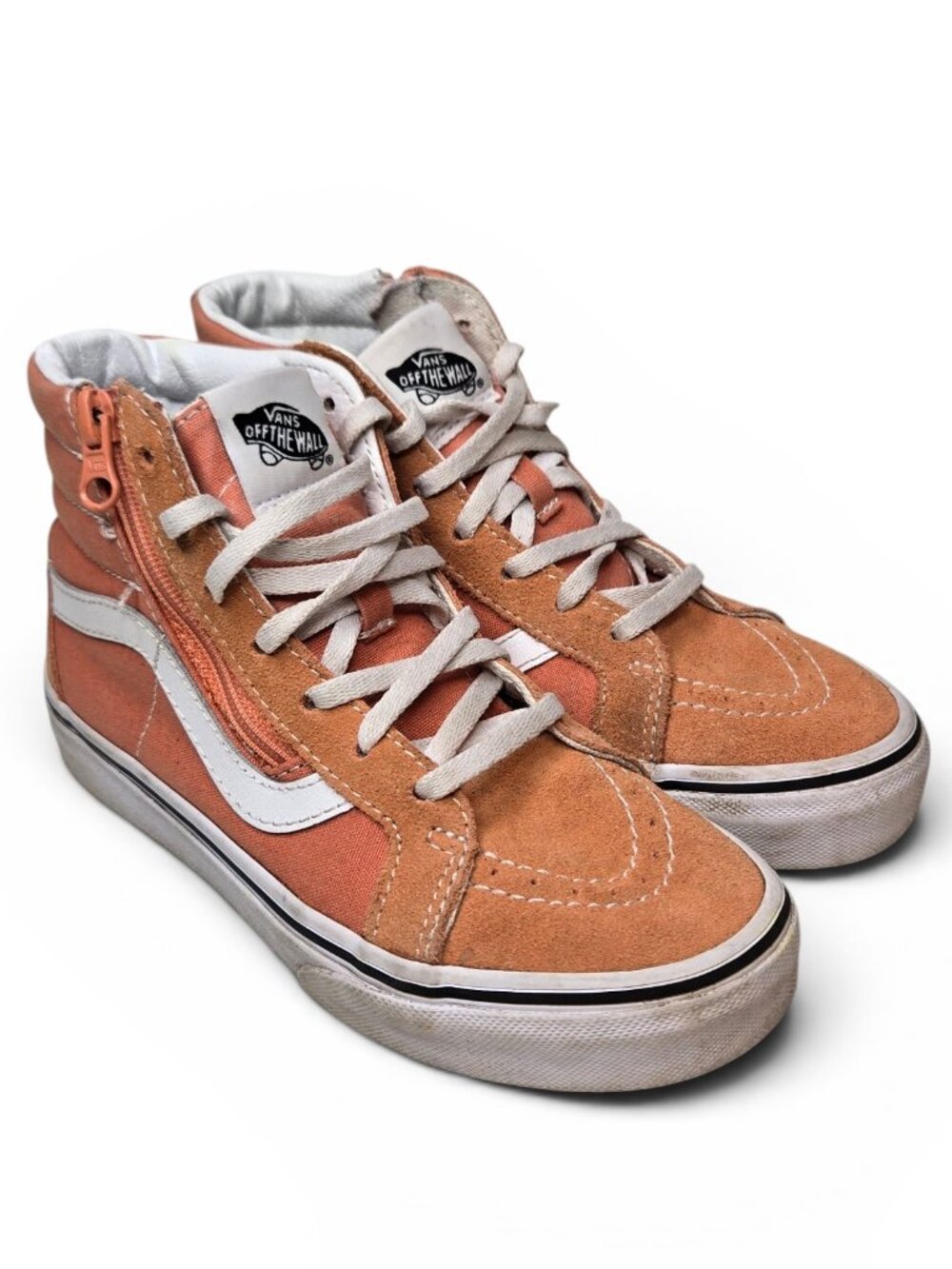 Vans Sk8 High Top Sneaker Youth Cantaloupe Orange Zip Side Skate Sneaker Kids 2